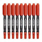 9Pcs/Set Twin Tip Permanent Art Marker Pen Double Headed Oily Waterproof Ink Black Blue Red 0.5mm 1mm Drawing Logistics Glass