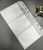 A5A6  5Pcs Binder Zipper Folders For 6-Ring Notebook Binder Transparent Loose Leaf Document Filing Bags