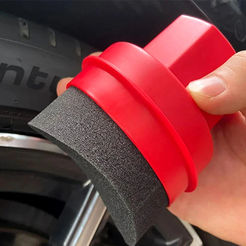 Car Wheel Polishing Waxing Curved Tire Sponge Brush With Cover Tire Clean Contour Dressing Applicator Pads for Car Accessories