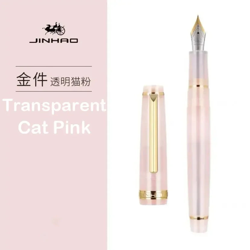 Jinhao 82 Fountain Pen Transparency Plastic Spin Pen Popular EF F M NIB Business Office School Supplies Writing Stationery