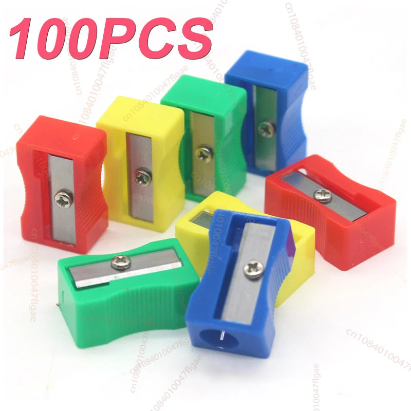 8pcs Mini Colored Single Hole Rectangular Plastic Pencil Sharpener for Elementary School Students, Manual Turning Pencil Sharpe