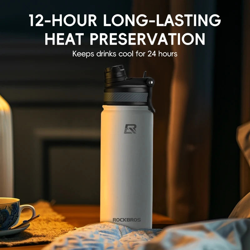 ROCKBROS Cycling Water Bottle Thermal Drinkware Vacuum Flasks & Thermoses Bottle 500ml 650ml 1000ml 1200ml Cycling Water Bottle