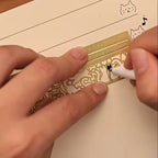 1pc Kawaii Cat Ruler Hollow Metal Bookmark Ruler Multifunctional Ruler for Painting Drawing Diary Hand Account Tool Cute Gift