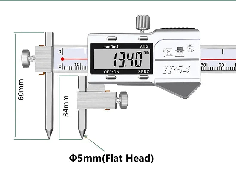 Round Hole Center Distance Digital Caliper 10mm 20mm Cone Probe Measuring Hole Center Distance Hole Distance Center Line Caliper