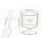 Disposable Plastic Cups with Spoons Transparent  DIY Dessert Cup Pudding Container for Ice Cream Cake Fruit Yogurt Snacks Bowls