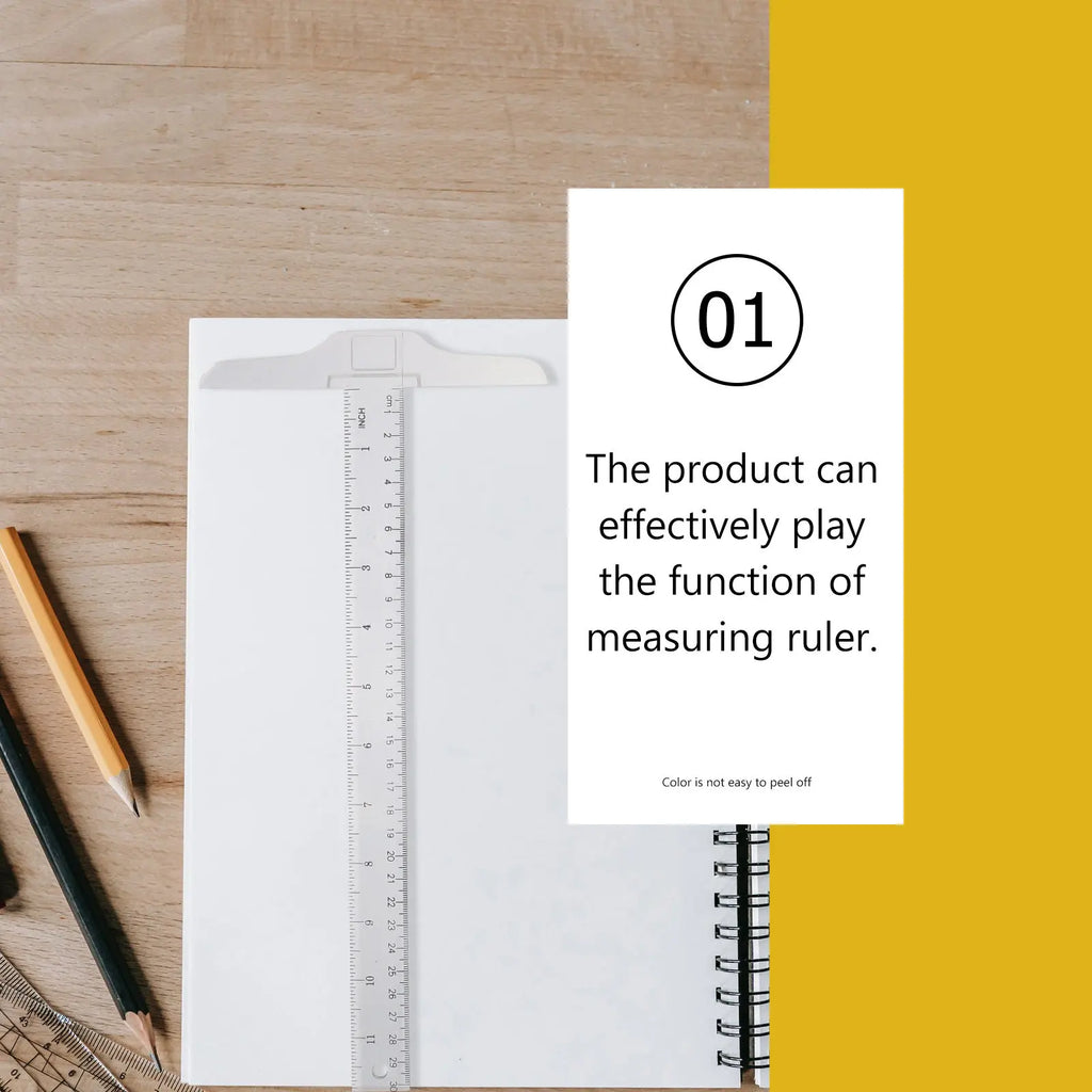 2Pcs General Layout Ruler Plastic T-Square with Accurate Scales for School Art Office Measuring Needs Plastic T Shape Ruler
