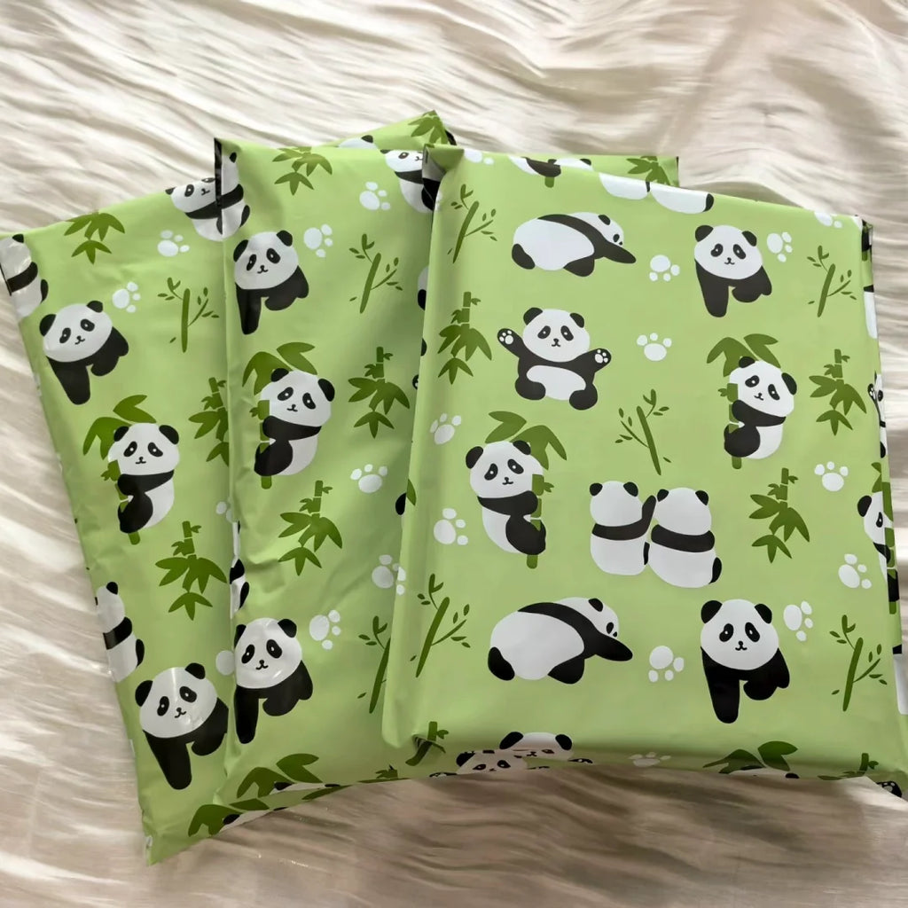 PE Plastic Self-Seal Mailbag，50PCS Thicken Shipping Bags, Cute Cartoon Poly Envelope, Panda Postal Courier Bags
