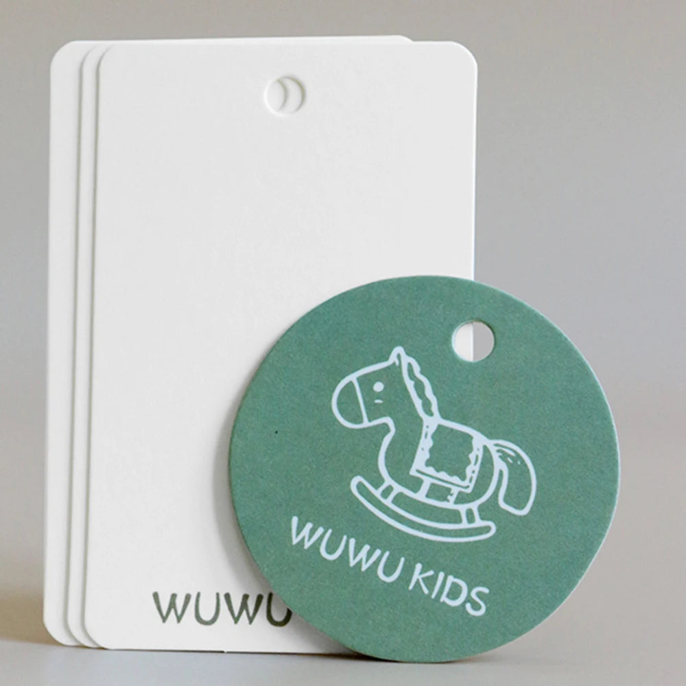 500PCS Custom Tags Paper Labels Clothing Brand Fashion Business Handmake Wedding Logo Design Hang Personalized Tag Free shiping