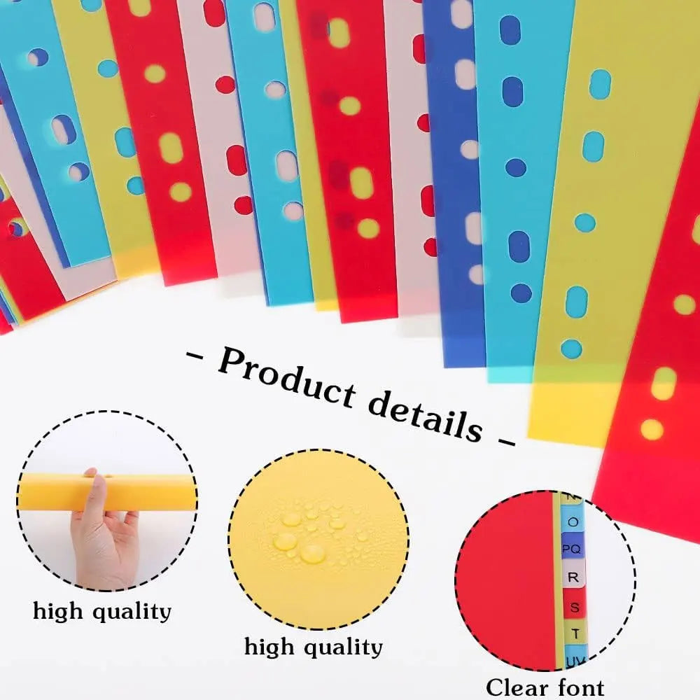 10/21 PCS Binder Dividers, Number 1-10, Letter A-YZ Label Notebook Dividers, Suitable for 2/3/4/11 Ring Binders.