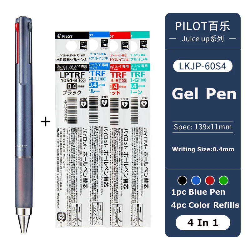 Japan Pilot Modular Pen Juice Up 3/4 Color 0.4mm Ultra-fine Gel Pens, Water-base Smooth Writing Versatile Stationery Aacsesories