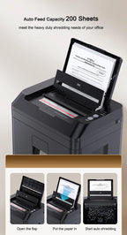 Broyeur De Papier P-5 200 Sheets Waste Paper Shredder P5 Normal Size 2*10mm Auto Feed Electricity Powered Comet Z-500 Office 22L