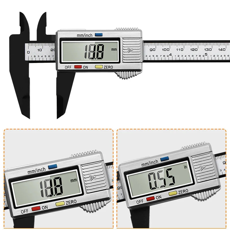 150mm Electronic Digital Caliper Dial Vernier Caliper Gauge Micrometer Measuring Tool Digital Ruler