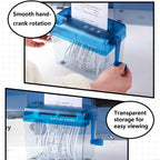 Hand Shredder Hand Crank Portable Mini Paper Cutting Tool Transparent Documents Paper Cutting Tool Birthday Gift Home Office