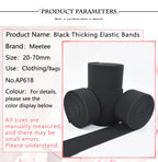 1/2/3/5M 10-80mm Black Elastic Band Nylon Rubber Bands At The Meter Apparel Sewing Bungee Cord Belt Spring Webbing Tape Supplies