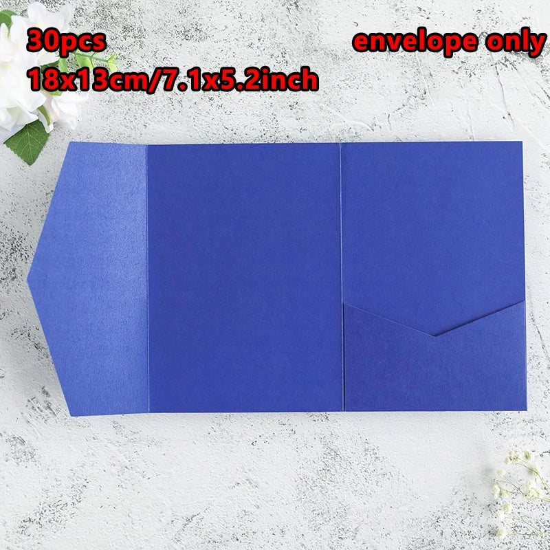 30pcs 18x13cm Green Envelopes for Wedding Invitation Small Business High-grade 250g Paper Stationery Supplies Storage Bag
