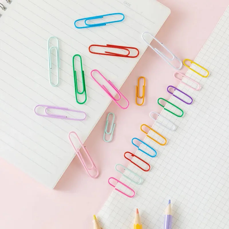50pcs/box 28mm Macaron Colored Paper Clips, Creative Accounting Decoration Materials, Bookmarks, Paper Clips