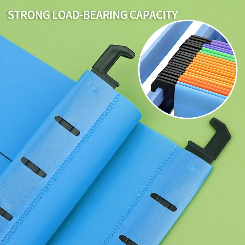 A4/FC PP Hanging File Folders with Plastic Hooks – Suspended Type Quick Labor Folder, Multi-Color, Home Office Document Storage