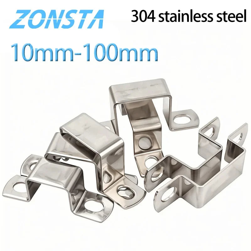 Thickened Square Rectangle M-shaped U-shaped 304 Stainless Steel Horseback Tube Saddle Clip Buckle Throat Hoop Ohm Tube Card