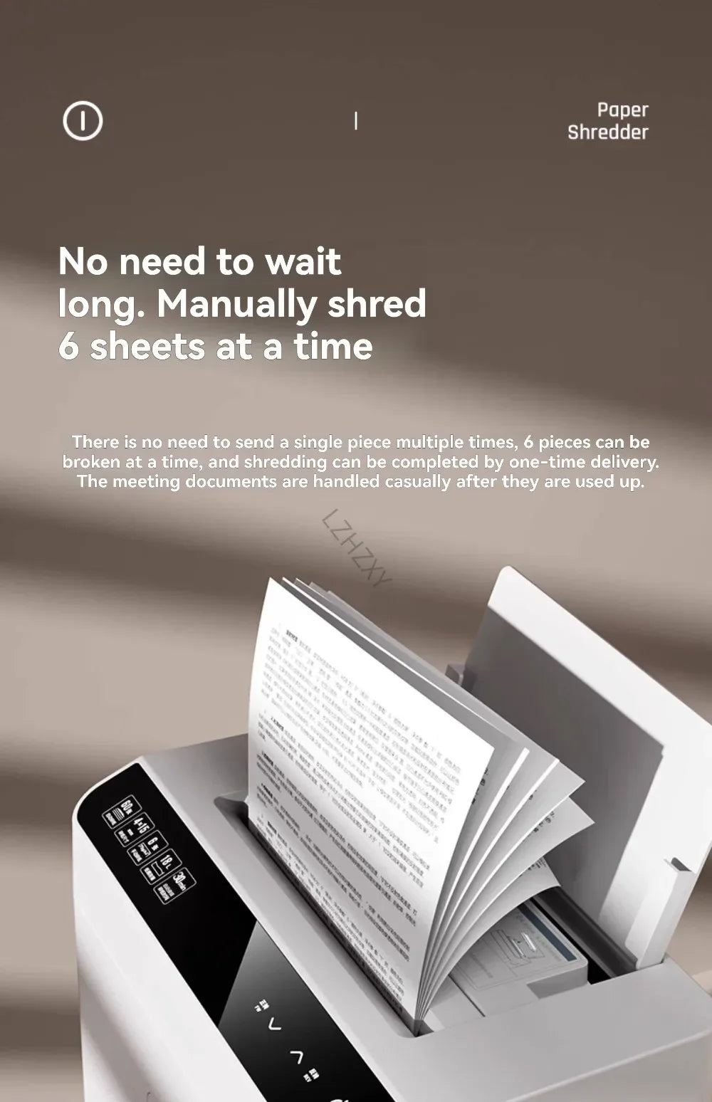 High-capacity Office Shredder with Five-level Security and Shredding Function It Can Shred Large Volumes of Documents and CDs