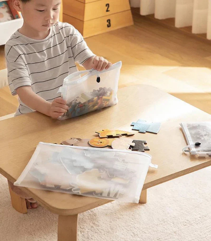 Transparent  A4/A5/A6 Mesh Zipper Pouch Clear Document Bag Book File Folders Stationery Pencil Case Storage Bags Makeup Pouch