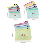 5PCS Stationery Storage Folder File Mesh Zipper Pouch A4/A5/A6 Document Bag Zip File Folders School Office Supplies