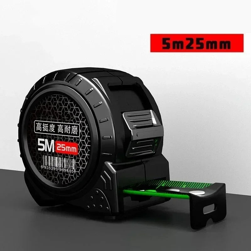 Locking fluorescent steel telescopic tape measure, self-locking high-precision wear-resistant measuring tool