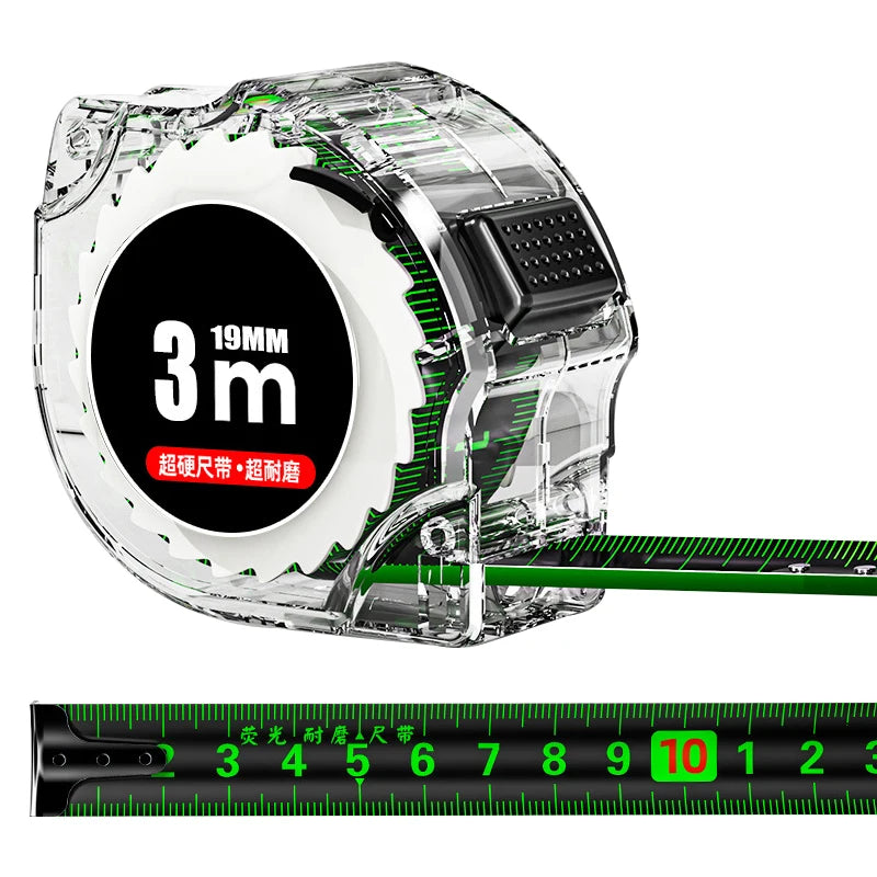 Self locking Steel Tape measure black Fluorescent tape 5M High precision Thickened Wear-resistant Fall resistant Measuring Tape