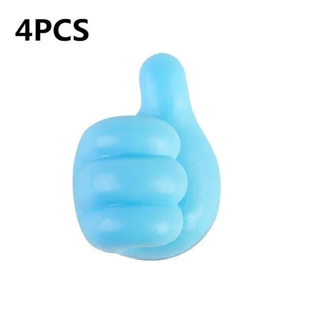 Silicone Thumb Wall Hook Cable Management Wire USB Organizer Clips Wall Hooks Hanger Storage Holder For Kitchen Bathroom Home