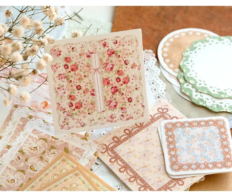 Journamm 100pcs/pack Creative Memo Pads Set DIY Scrapbooking School Supplies Collage Stationery Junk Journal Vintage Notes Paper