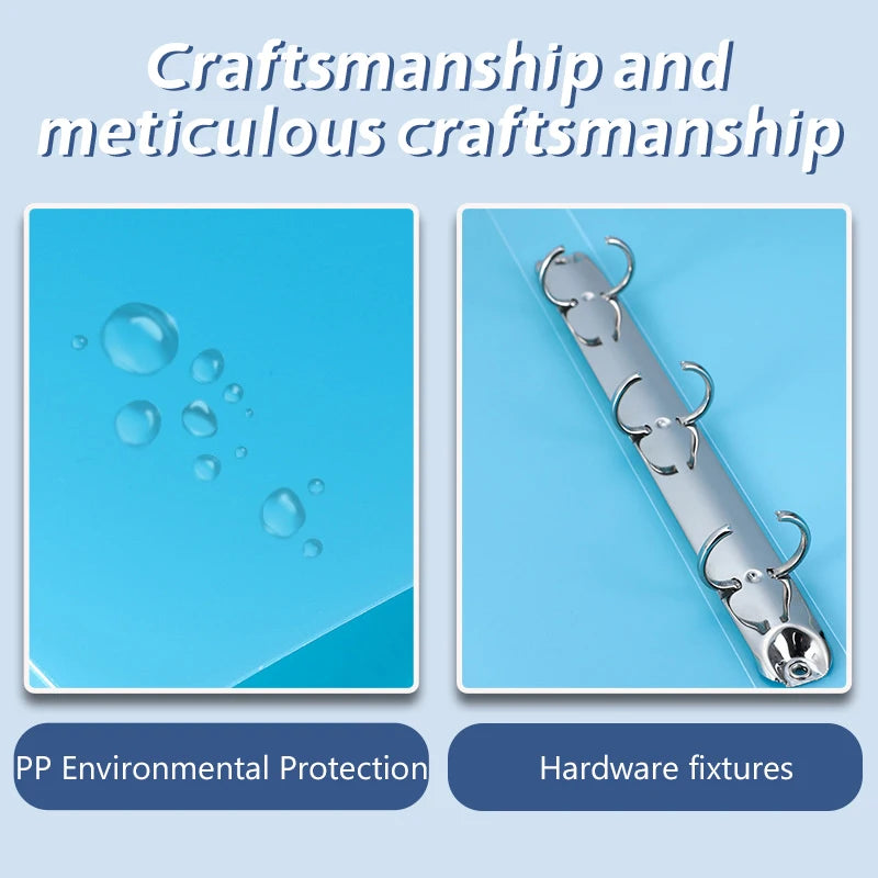 1PCS A4 Perforated Folder Candy-Colored Transparent O-shaped 2-hole, 3-hole, 4-hole Waterproof File Folder Binder