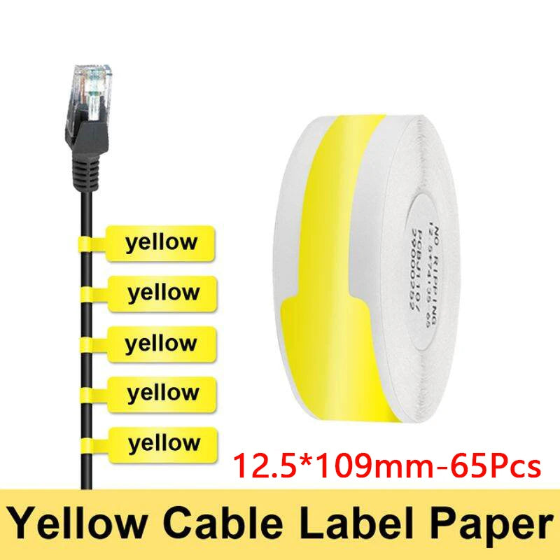 Niimbot Thermal Cable Label 1Roll Paper Adhesive Waterproof Color UV Sticker For D11/D110/D101 Mini Portable Printer Label Maker