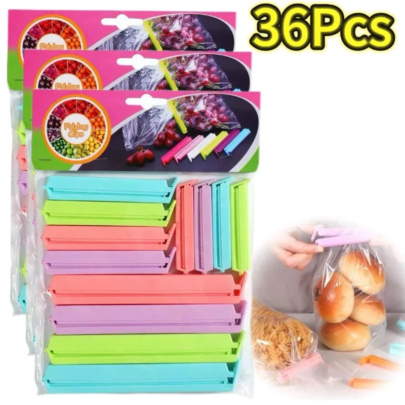 12-60Pcs Portable New Kitchen Storage Food Snack Seal Sealing Bag Clips Sealer Clamp Plastic Tool Kitchen Accessories Wholesale