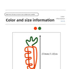 10pcs Funny Carrot Paper Clips Realistic Vegetable Shaped Baked Paint Metal Note Clips Office School Supplies