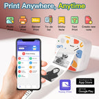 DOLEWA D2 Doodle Portable Printer Thermal Paper Printer Label Sticker Paper Print Wireless Label Maker Printer for DIY Photo Pri