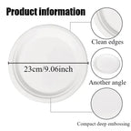50PCS Disposable Round Plates Disposable Kitchen Dishes Barbecue Pasta Salad Noodle Desserts Restaurant Circular Paper Plates