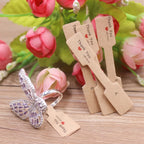 100PCS Multi Style Ring Folded Labels White/Kraft Handmade with Love Ring Price Labels Jewelry Tag Sticker Labels 6*1.2cm