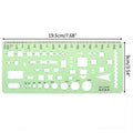 17 Styles Rulers Green Plastic Circles Geometric Template Ruler Stencil Measuring Tool Stationery Students Drawing Curve Ruler