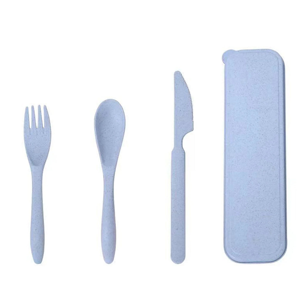 Straw Cutlery Set Modern Portable Fork, Spoon, and Knife Set with Storage Case Ideal for Office, School, and Picnics
