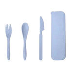 Straw Cutlery Set Modern Portable Fork, Spoon, and Knife Set with Storage Case Ideal for Office, School, and Picnics