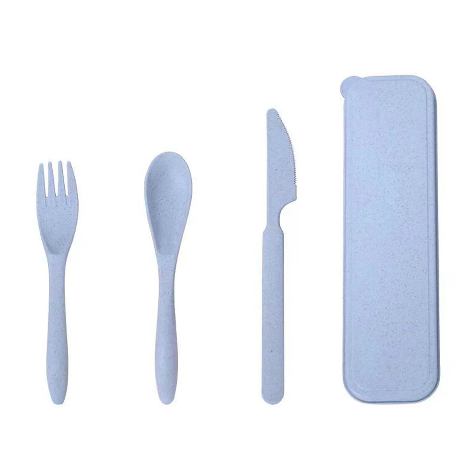 Straw Cutlery Set Modern Portable Fork, Spoon, and Knife Set with Storage Case Ideal for Office, School, and Picnics