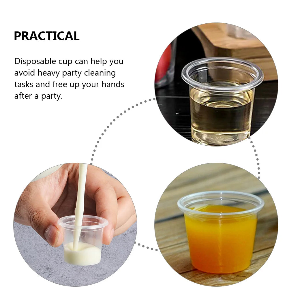 200pcs Mini Plastic Shot Cups 20ml Disposable for BBQ Party Picnic Restaurants Cafes Home Office Use small plastic cups
