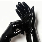 Transparent black Latex Gloves Women's Full Finger Rubber Gloves Wear