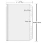 10PCS A6 Binder Pockets 6 Holes Cash Envelopes for Budgeting, Clear Zipper Folders for 6-Ring Binder, Waterproof PVC  Organizer