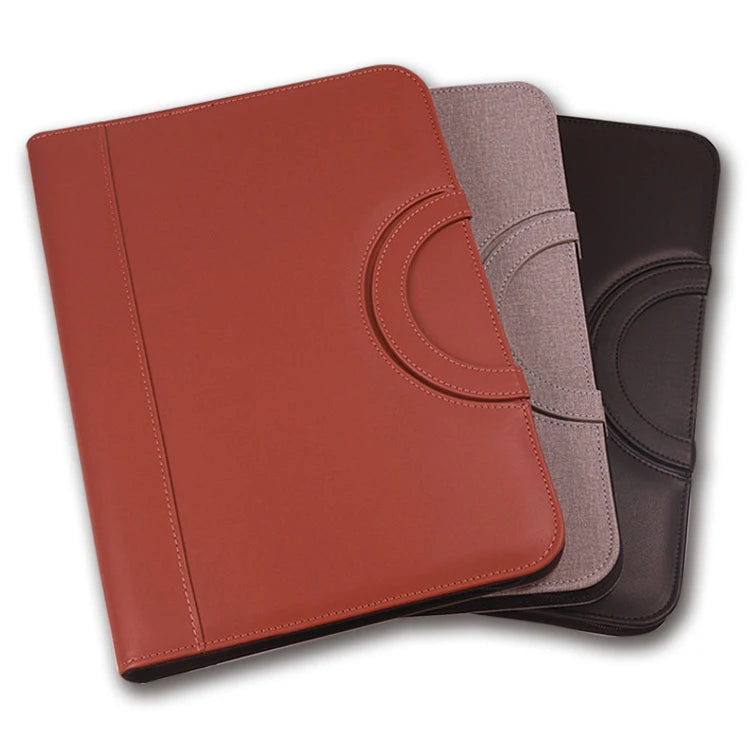 A4 Portable File Folder with Calculator Binder Organizer Manager Office Document Pad Briefcase PU Leather Padfolio Bag Customize