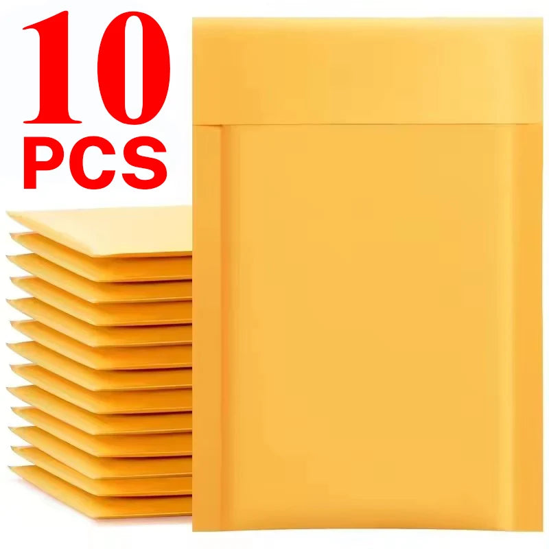 10-50PCS White/Yellow Kraft Bubble Film Mailing Envelope Bag Customizing Lightweight Shipping Protection Bubble Padded Envelopes