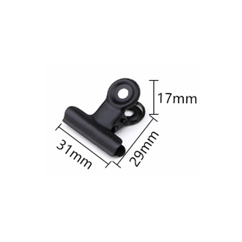 10-Pack Black Metal Paper Clip Office Stationery Small Book Fixing Clip Sketching Board Clip Household Supplies