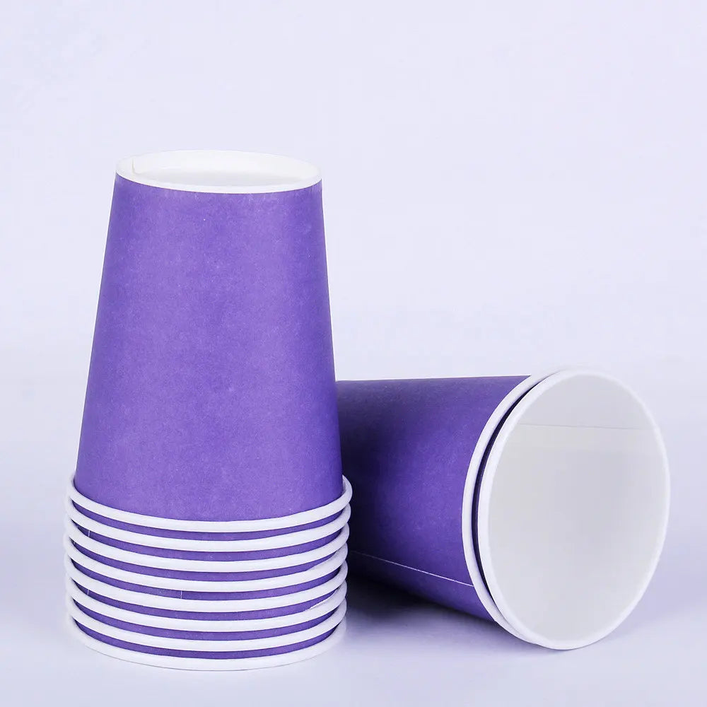 Solid Color Disposable Tableware Set Party Supplies Paper Plates Cups Wedding Birthday Party Decorations Adult Favor