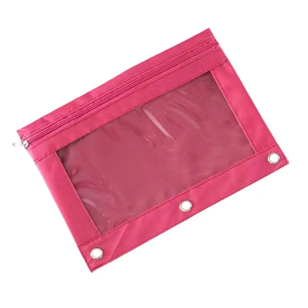 Zippered Binder Pencil Pouch Pen Case Stationery Multicolored B5 File Holder PVC With 3 Rings Pencil Case Folder File Package