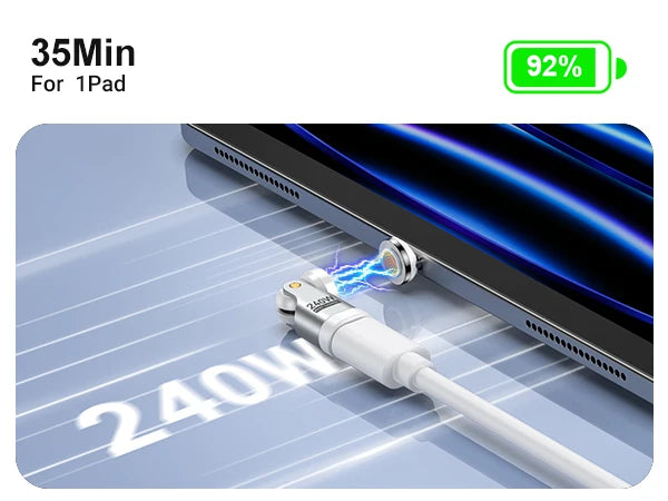 AUFU 3Pcs 9Pin Magnetic Type C Adapter 240W Fast Charging USB C To Type C Adapter OTG Connector For Samsung Xiaomi Lenovo Laptop