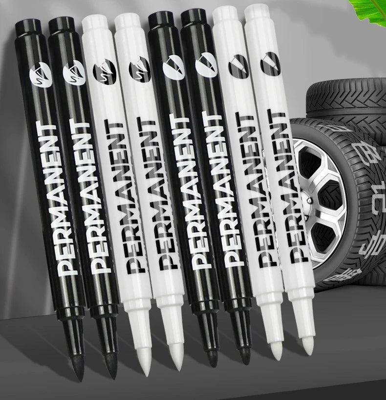 1/3/6Pcs White Marker Pens Acrylic Paint Pen for Rock Ceramic Glass Tire Metal Canvas Waterproof Painting White Marker